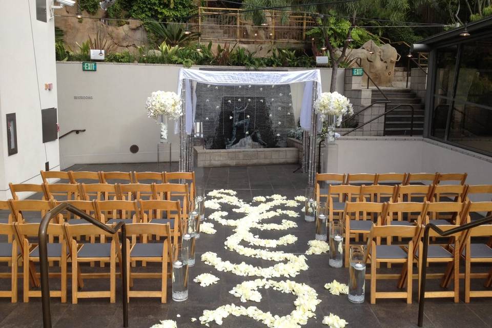 Ceremony silver bamboo arch
