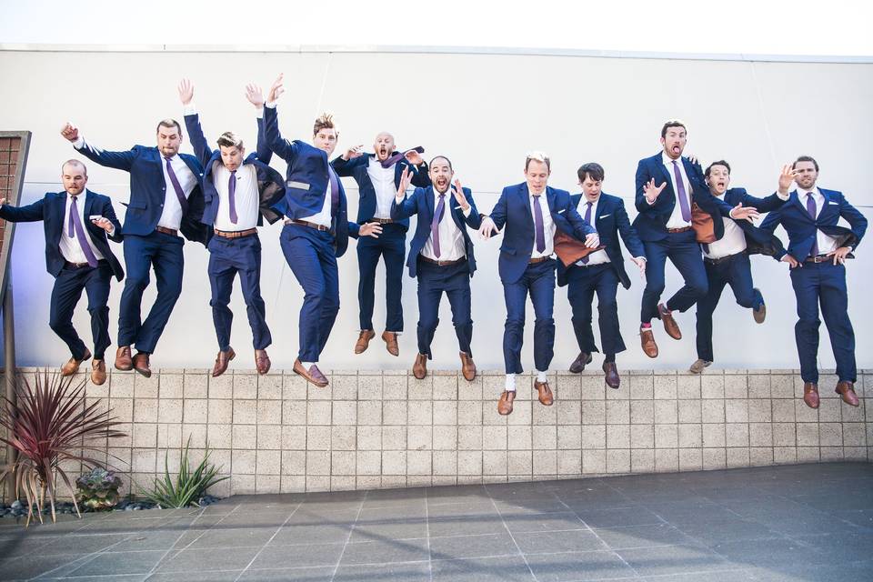 Groomsmen jump