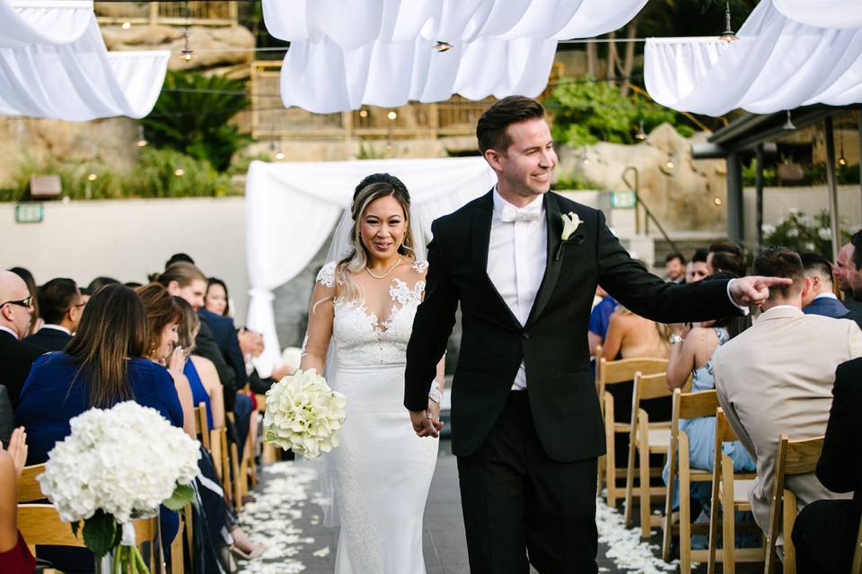 Bride and groom recessional