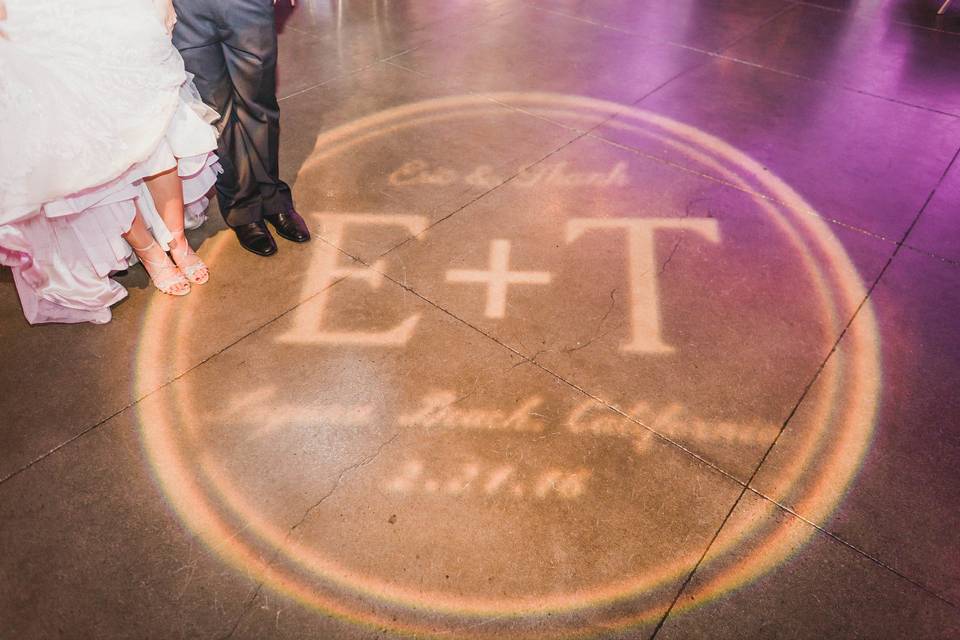 Gobo light on dance floor