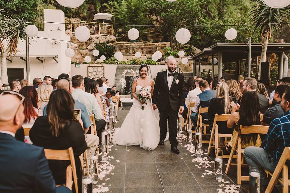 Bride and groom recessional