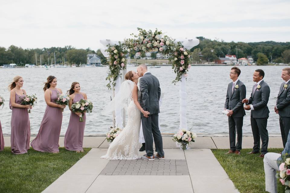 Stunning waterfront wedding