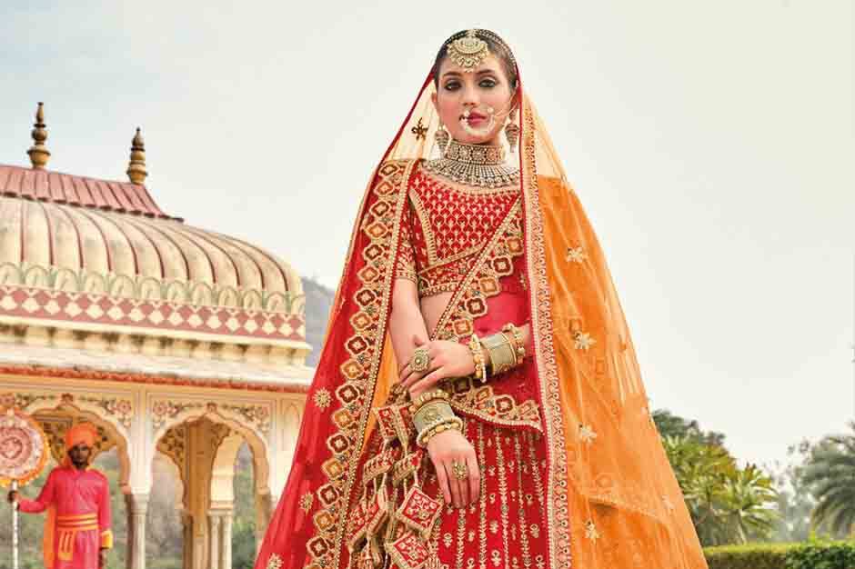 Bridal Red and Oragne Lehenga