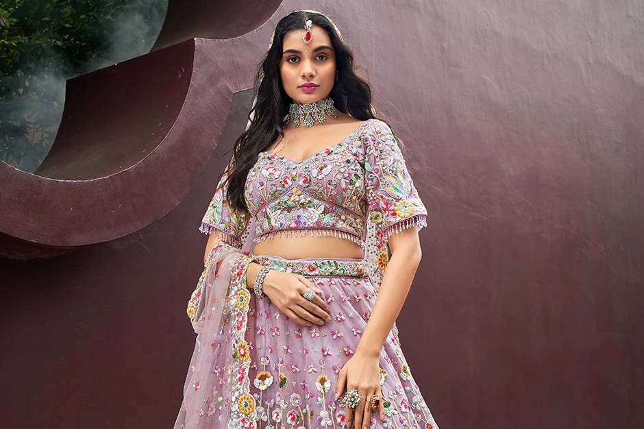 Light purple Bridal lehenga