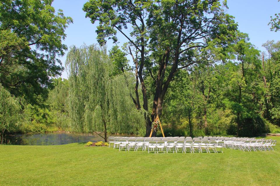 Ceremony site at the pond