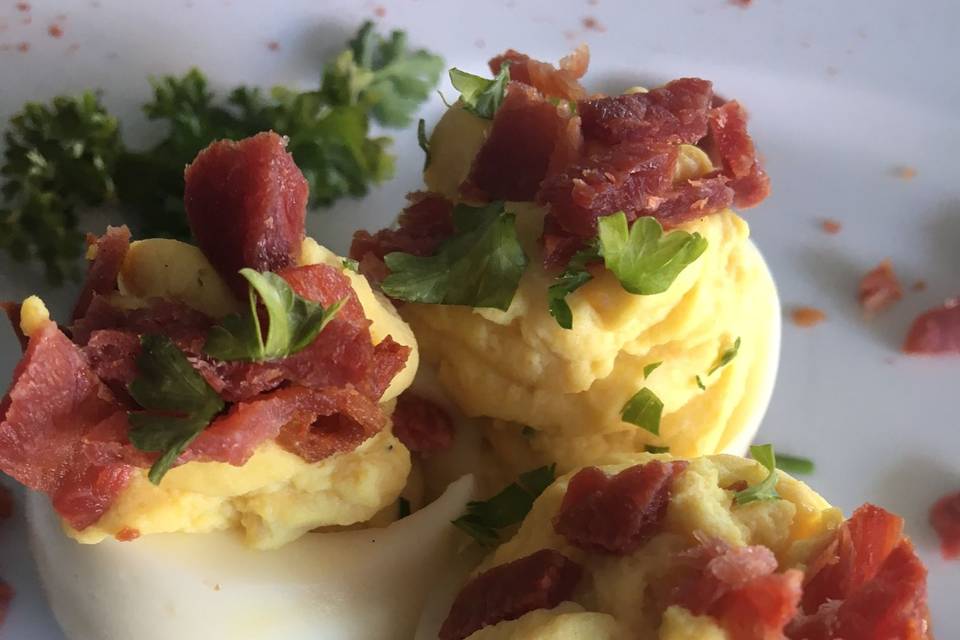 Bacon deviled eggs