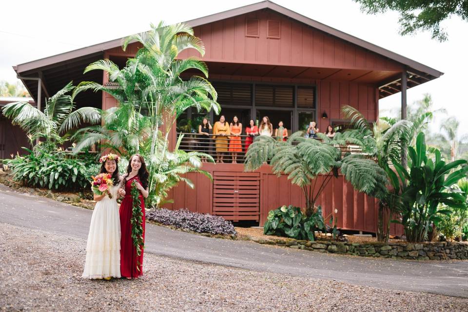 Bridal Party in the Barn