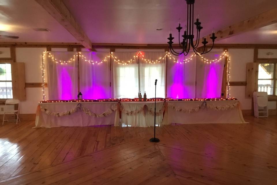 Uplighting Behind Head Table