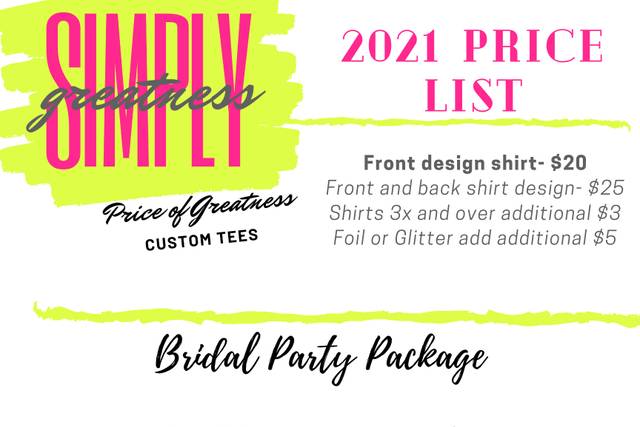 2021 Exclusive price list