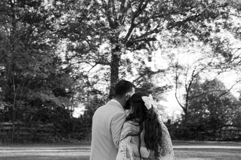 Private moment after ceremony