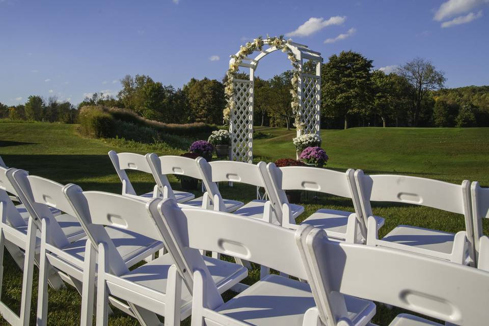 Wedding ceremony area set-up