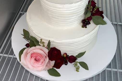 Textured tier with flowers