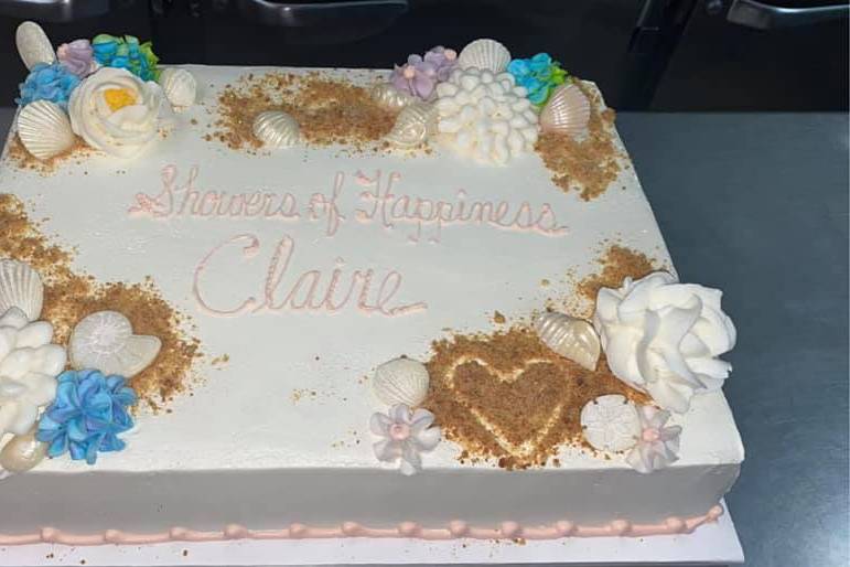 Beach Inspired Engagement Cake