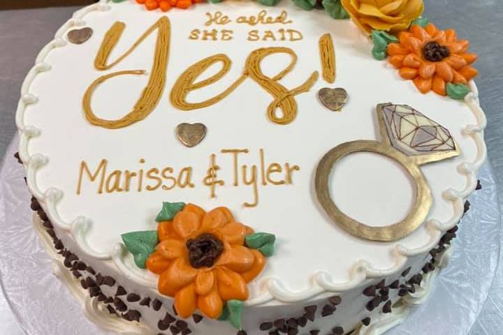 She said yes! Engagement cake