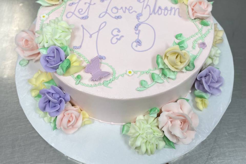 Pastel engagement cake
