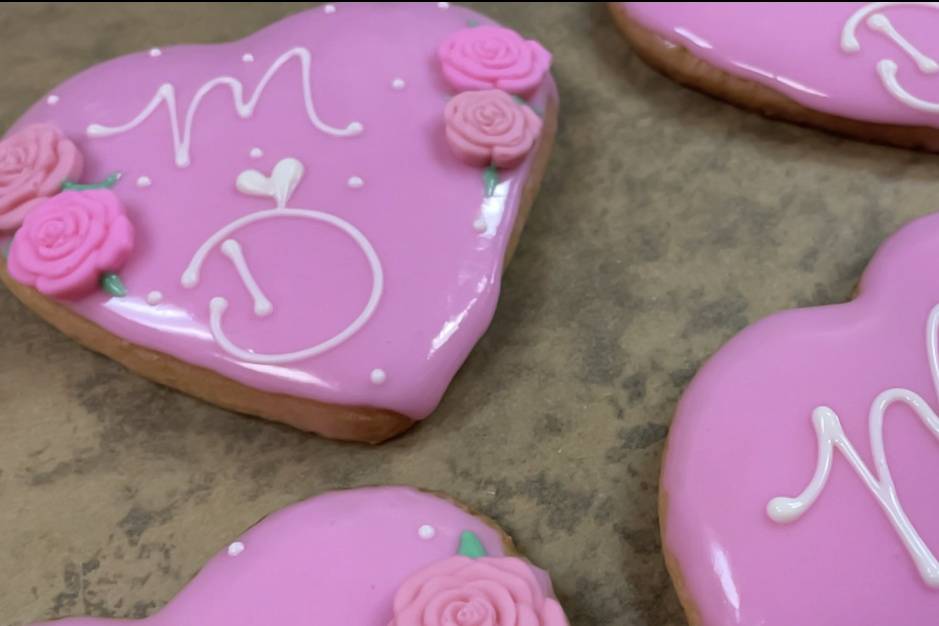 Initial Heart cookies