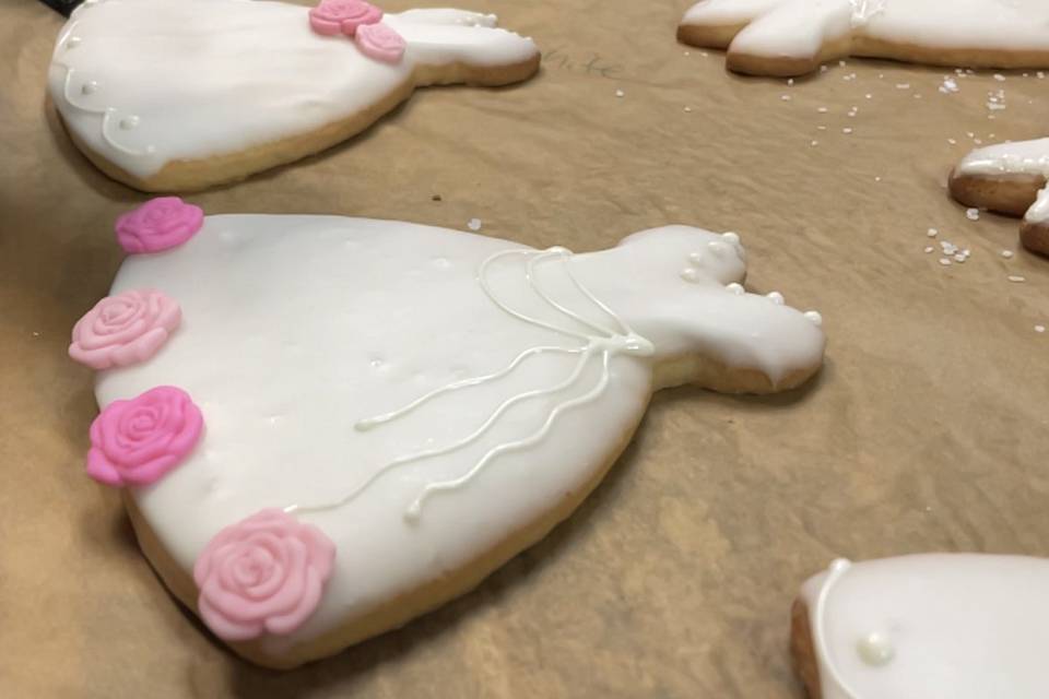 Wedding dress cookies