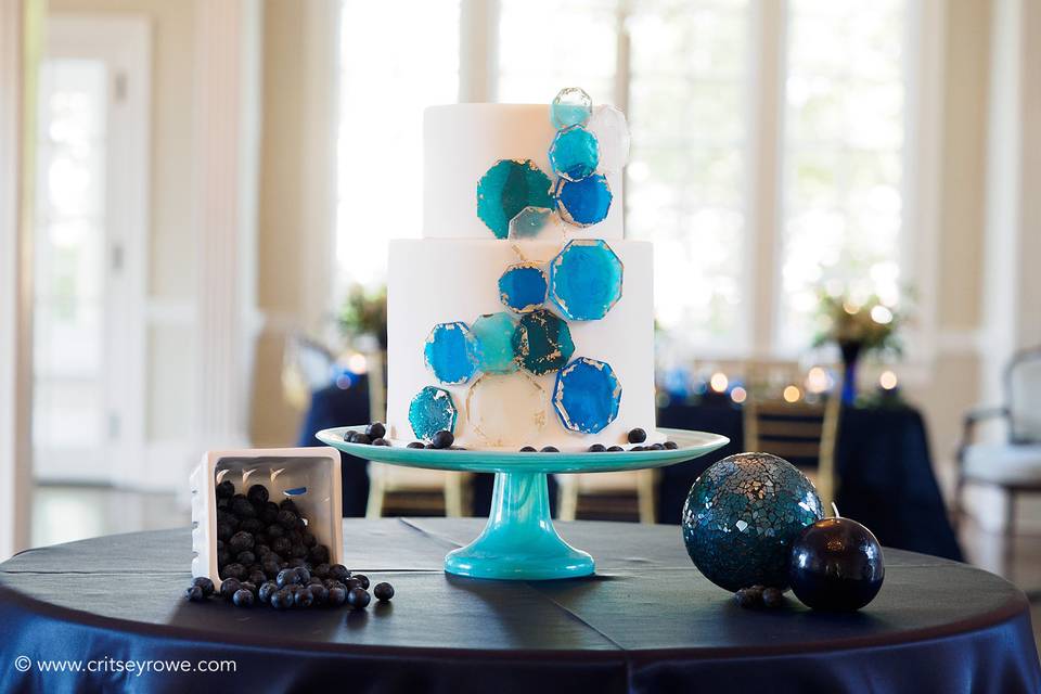 Blue themed cake