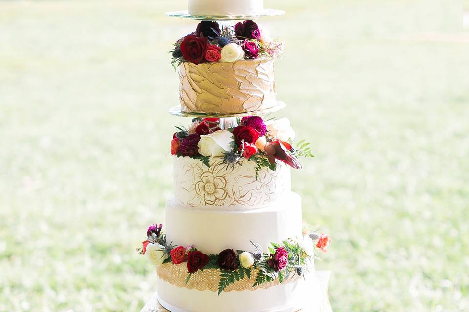 Four tiered cake