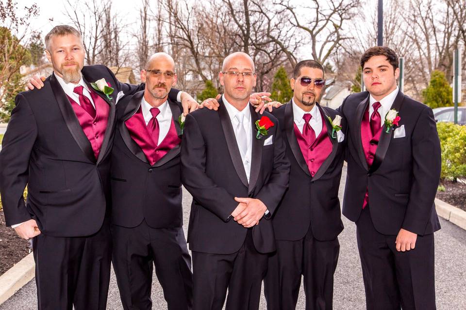 Groom and groomsmen before the ceremony