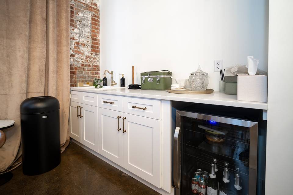Prep bar with brick accent