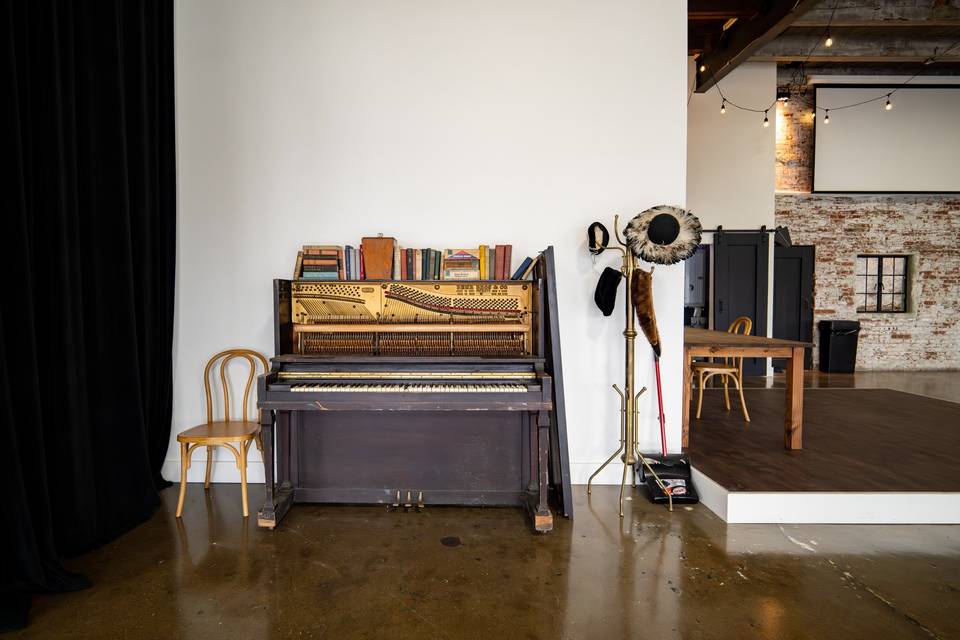 Flex space with wooden stage