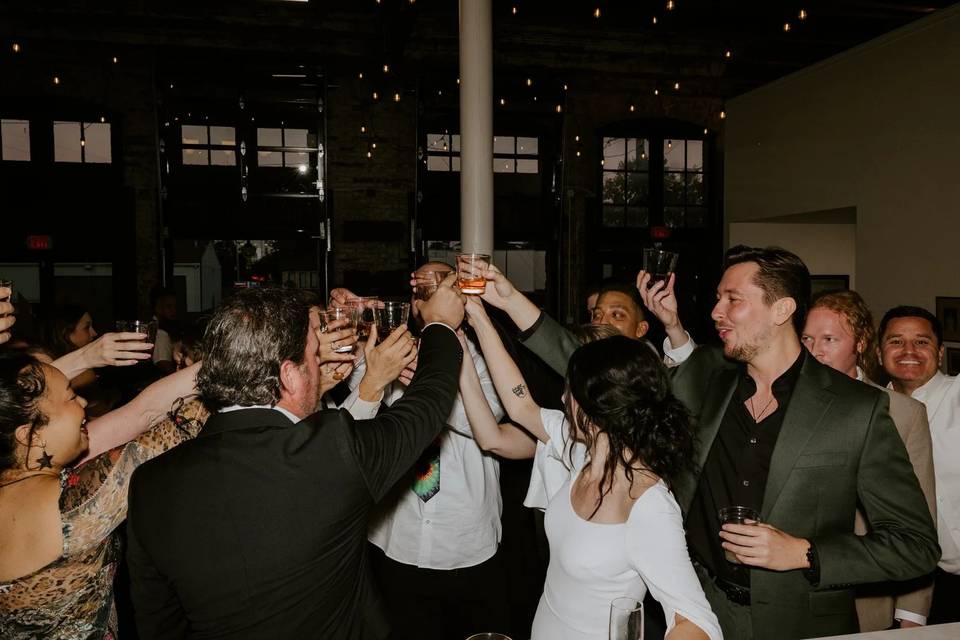 Holiday party in historic hall