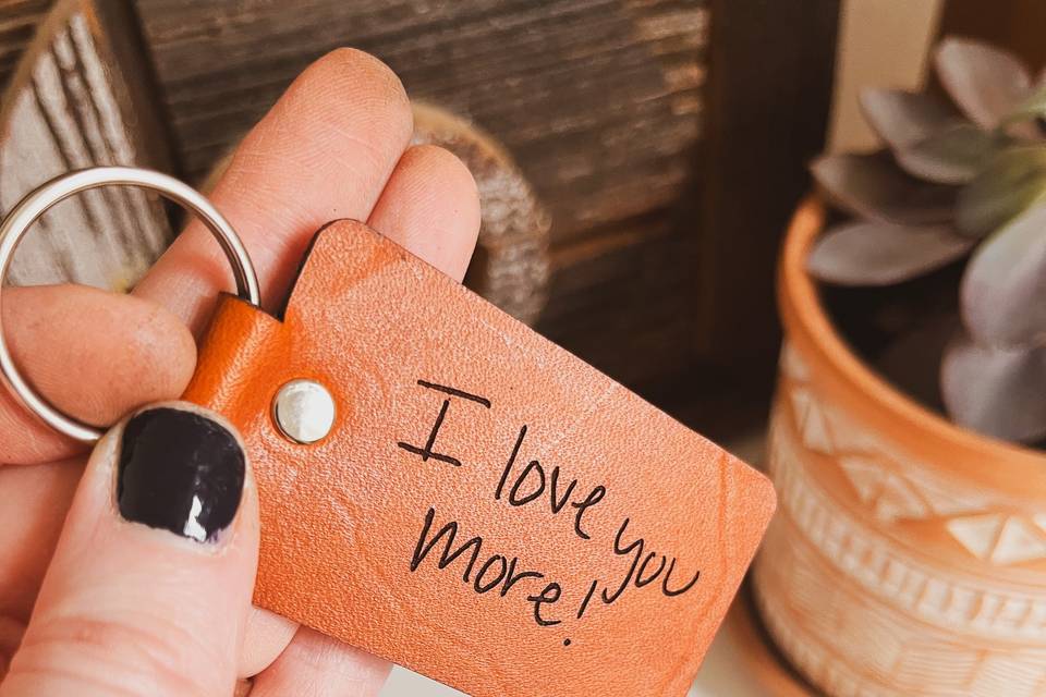 Engraved Handwriting Keychain