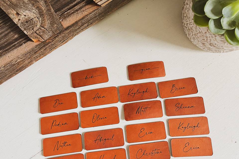 Leather Place Cards