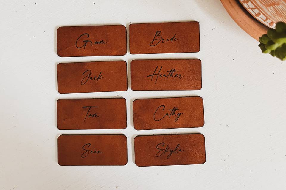 Leather Place Cards