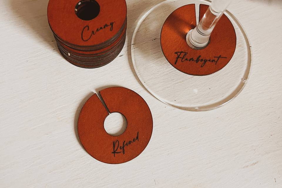 Leather Wine Charms