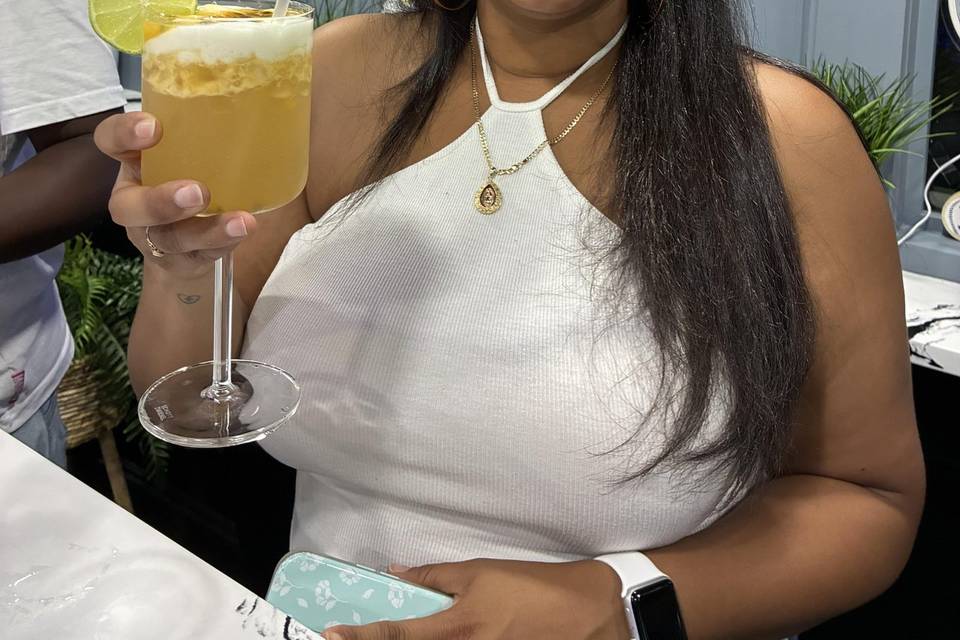 Passion fruit mojito with foam