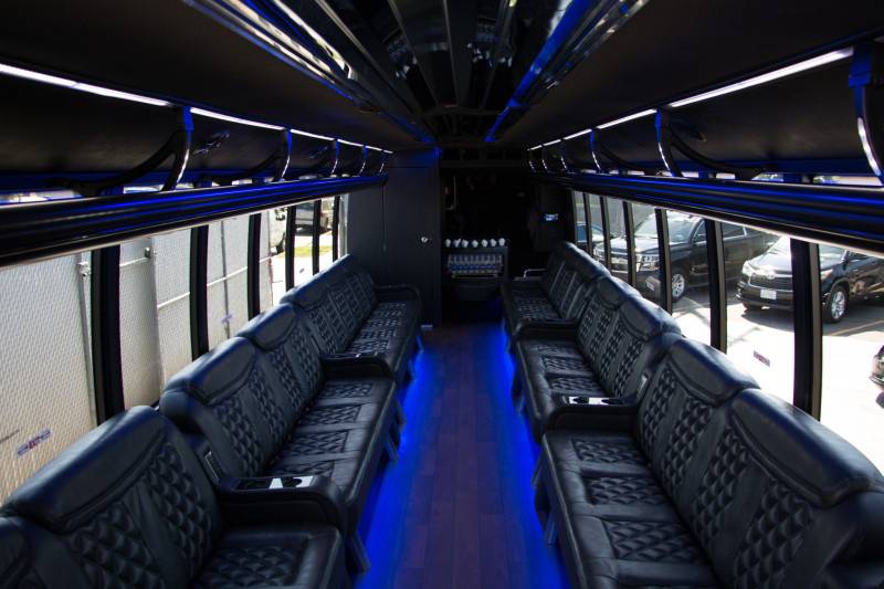 Seats inside the limo