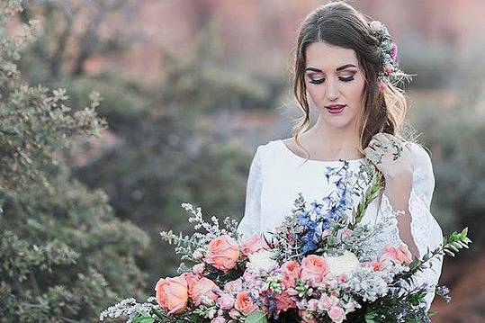 Bride with flowers