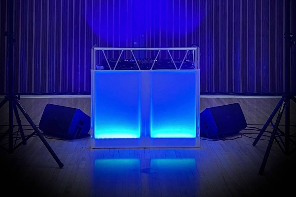 DJ booth with lights