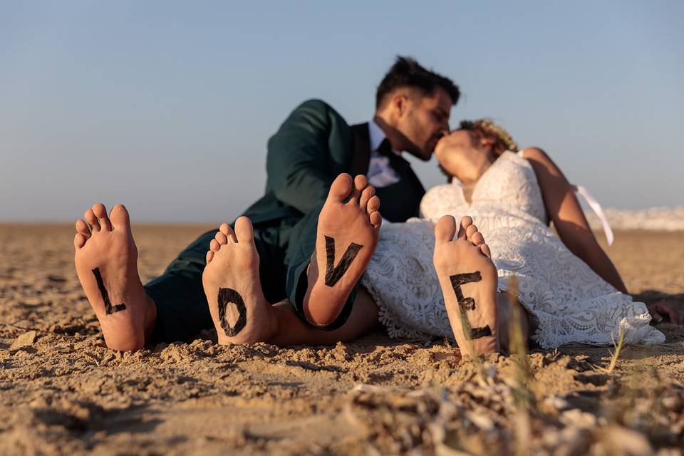 Sunset kiss on Naxos beach
