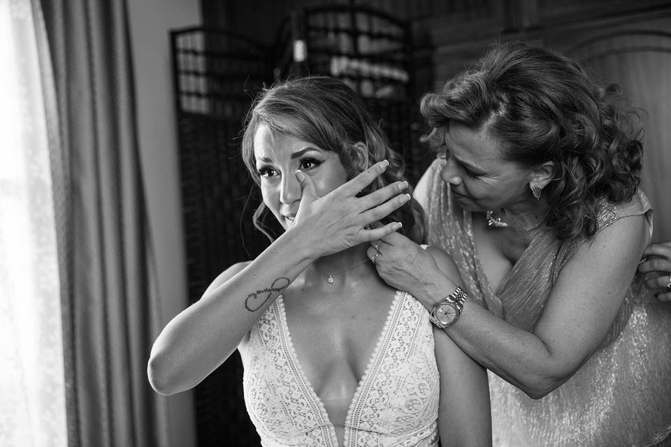 Bride’s happy tears moment