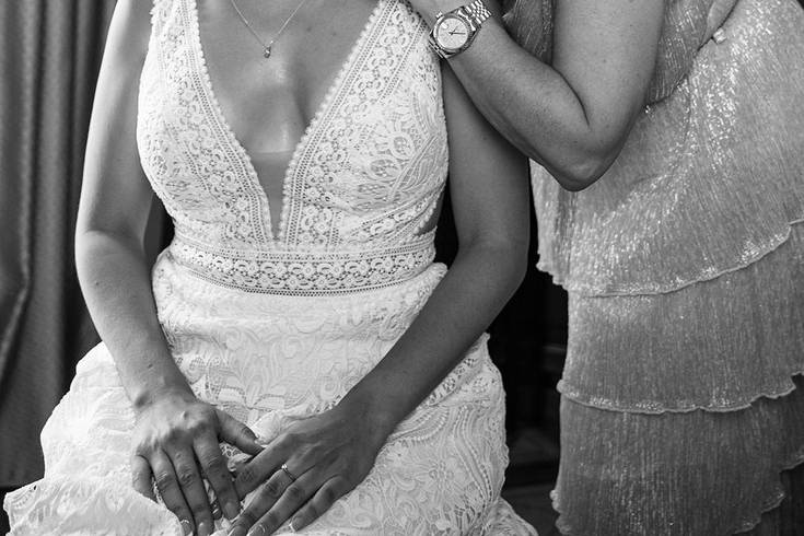 Tearful mother’s embrace