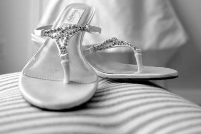 Bridal gown and shoes