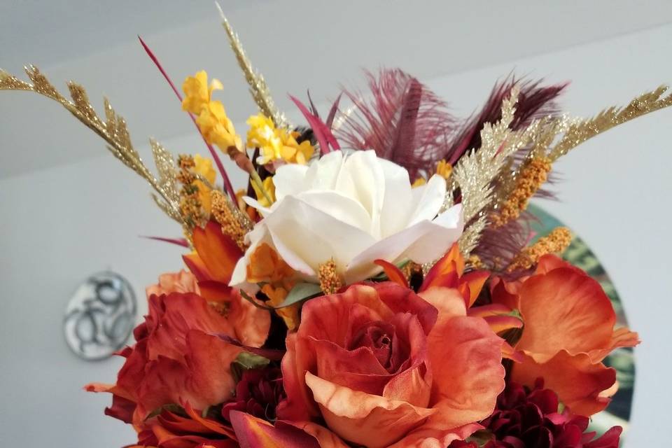Festive Fall Bouquet for our lovely Fall Brides that want the bright colors.
