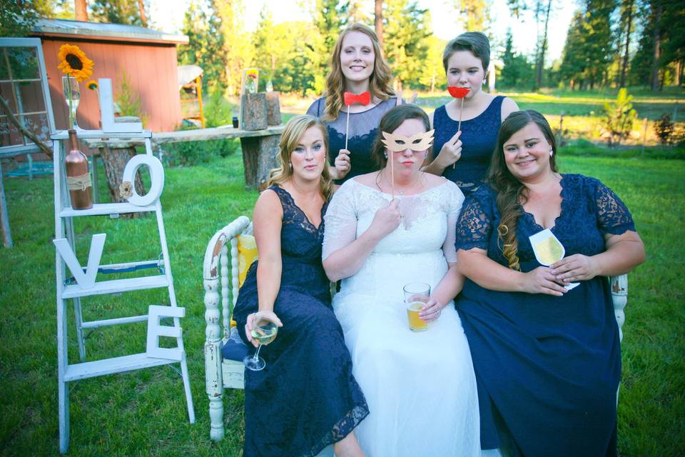 Bride with the bridesmaids