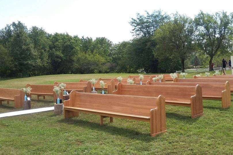 Vintage oak church pews