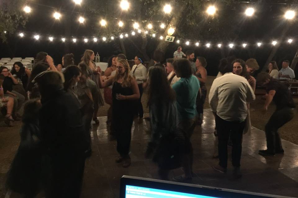 On the dance floor