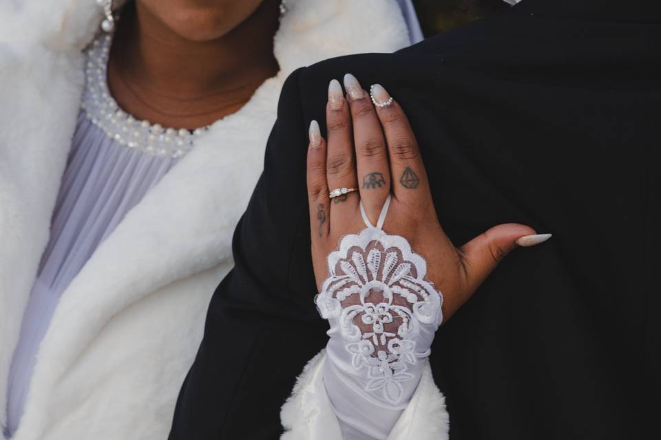 Ring and bridal portrait