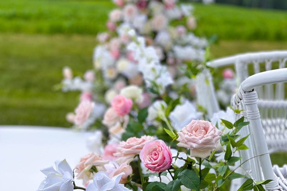 Up close of Aisle flowers