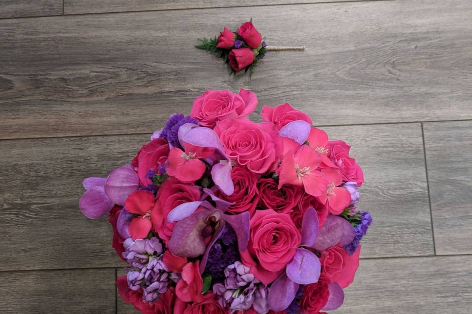 Pink and purple arrangement