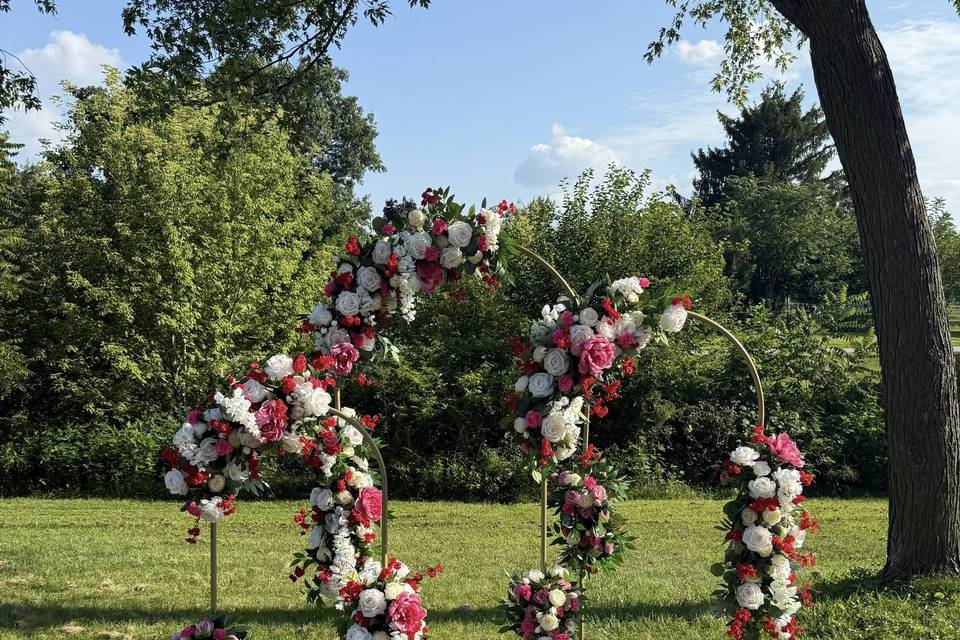 Pink Floral 3 Piece Arch