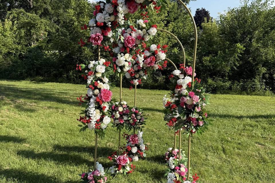 Pink Floral 3 Piece Arch