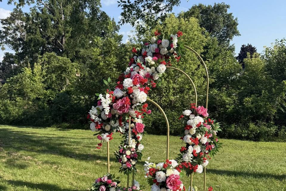 Pink Floral 3 Piece Arch