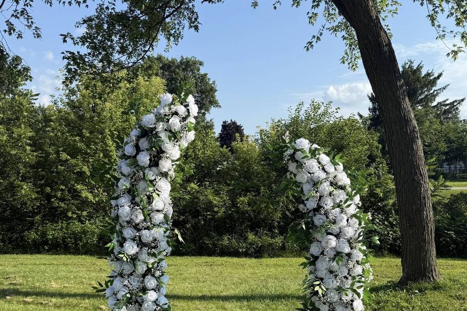 Cut White Floral Arch